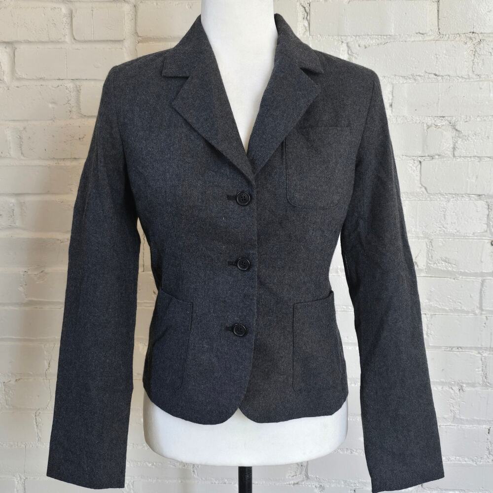 Isaac Mizrahi for Target Gray Wool Blend Blazer┃Dark Academia Quiet Luxury